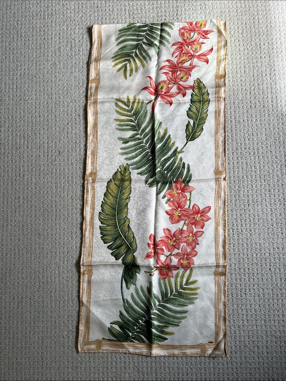 NEW Jim Thompson Thai Silk Botanical Print Scarf - Picture 5 of 8